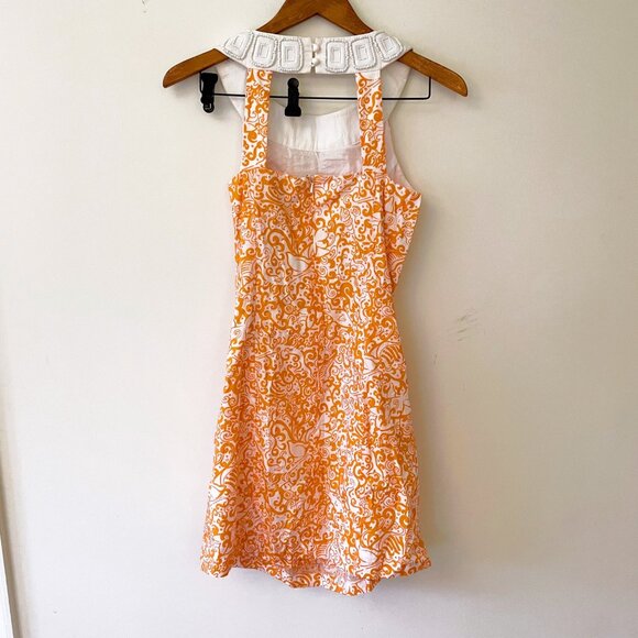 Lilly Pulitzer Embroidered Orange Shift Dress, Size 2 - Picture 4 of 6